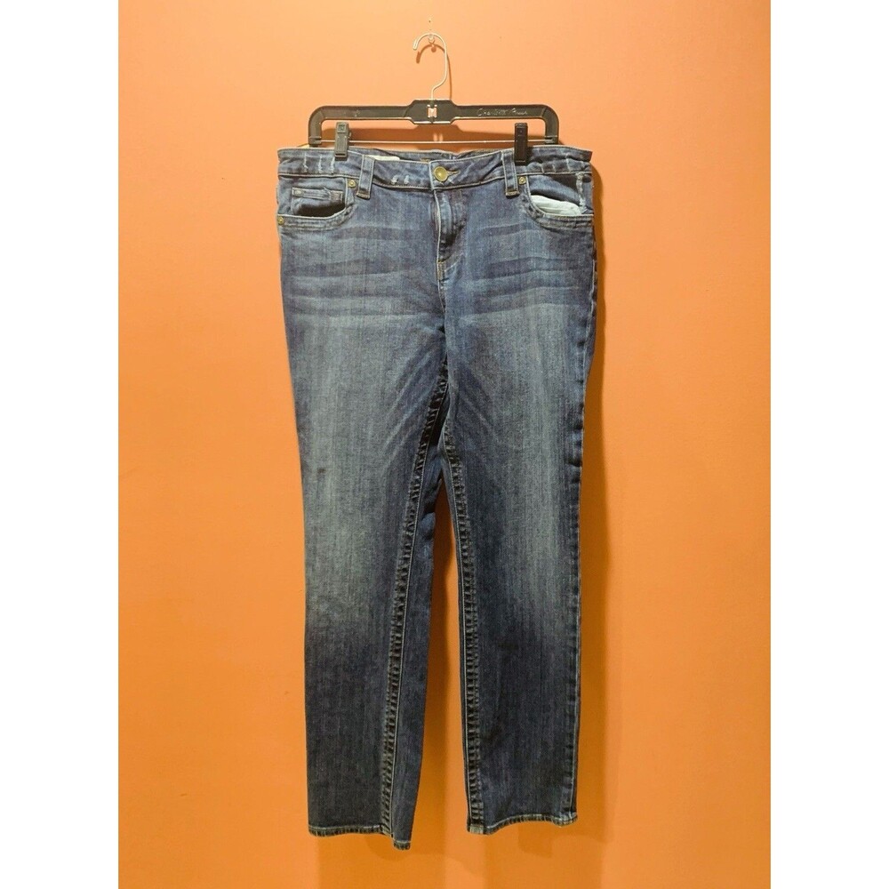 Kut from the Kloth Jeans Women's Size 14 Blue Straight Leg Medium Rise Stretch